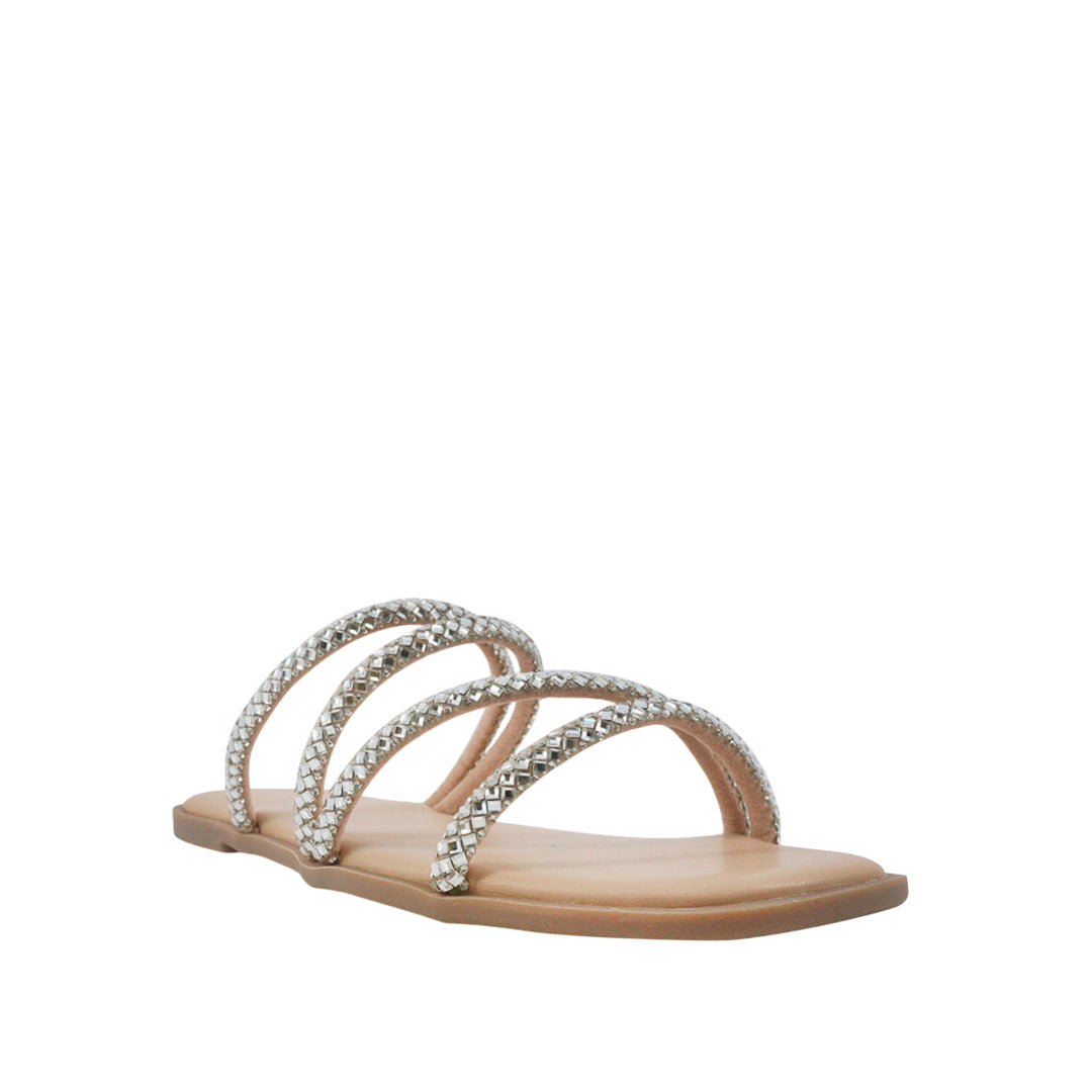Sandalias flats Mady plateado para mujer