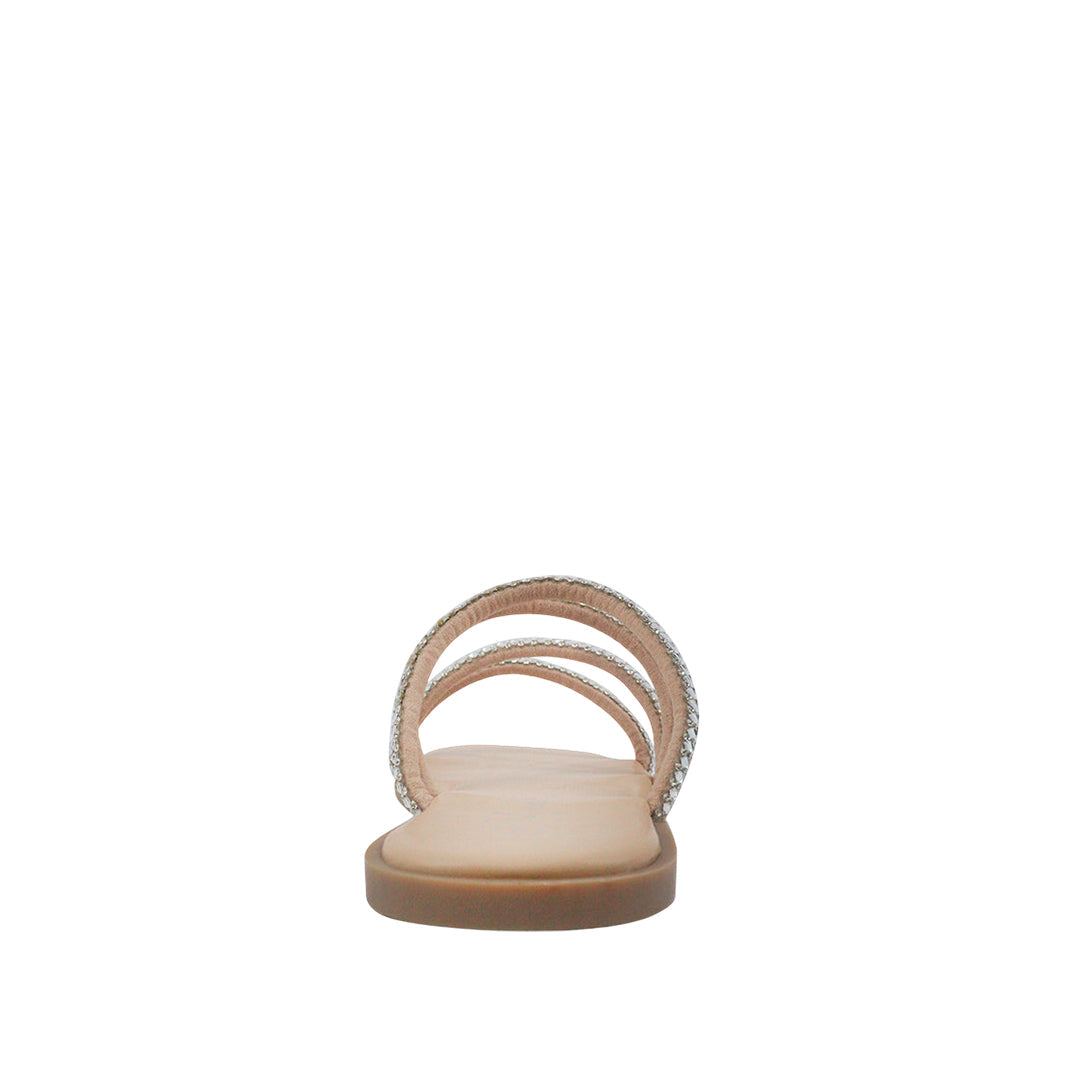 Sandalias flats Mady plateado para mujer