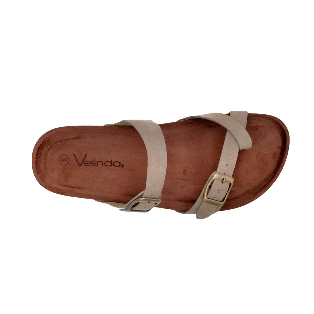 Sandalias flats Arizona para mujer color beige