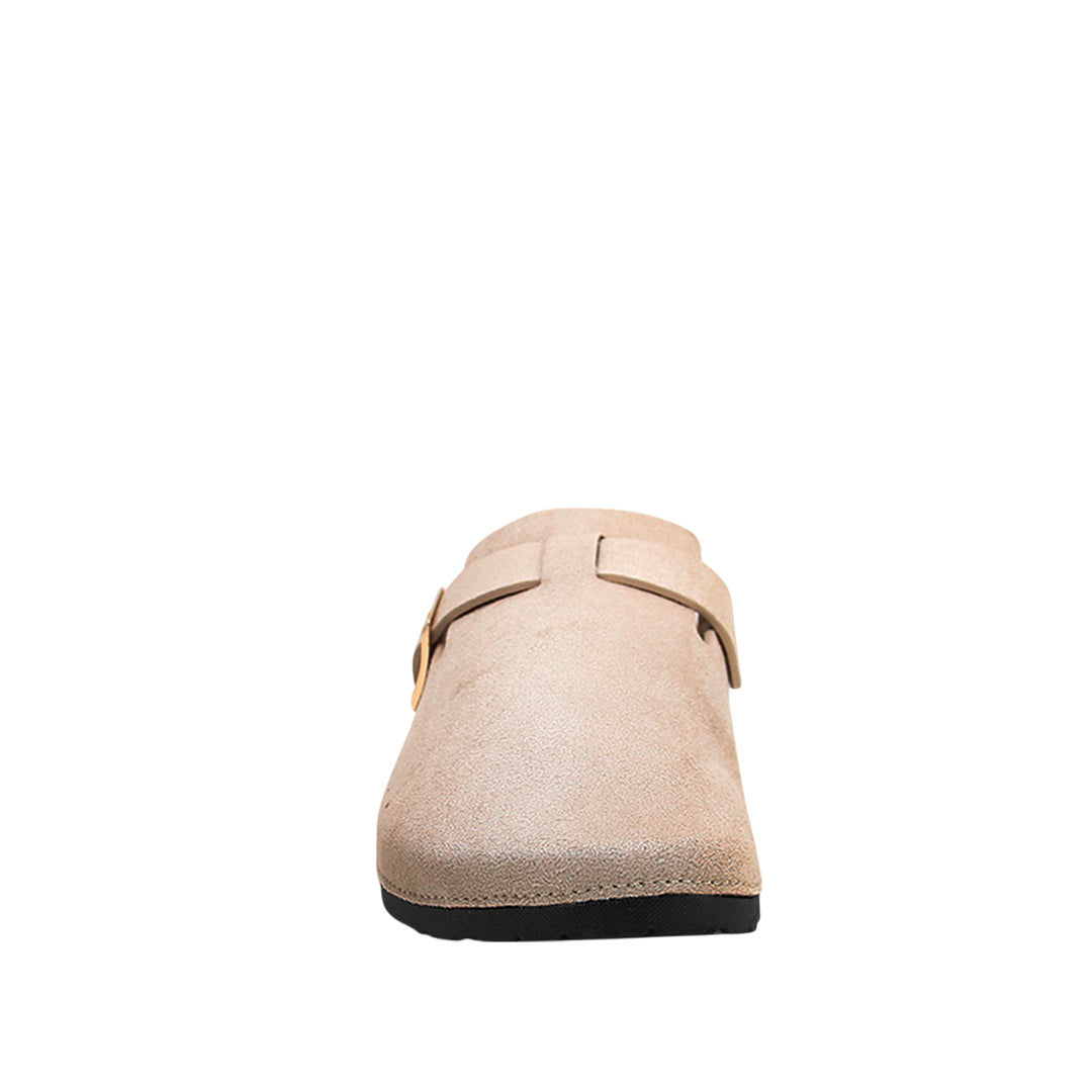 Sandalias flats Clogy para mujer color hueso