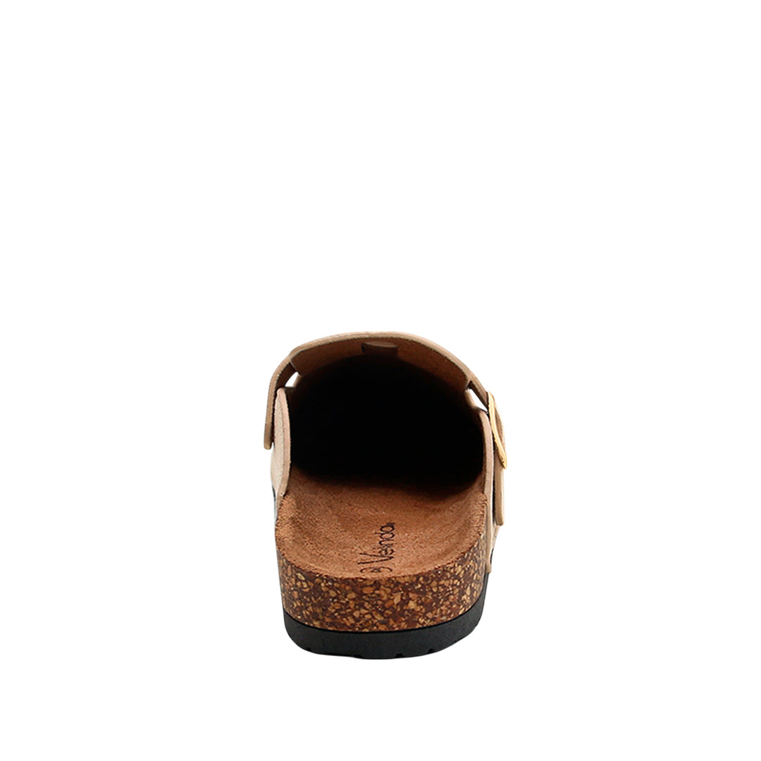 Sandalias flats Clogy para mujer color hueso