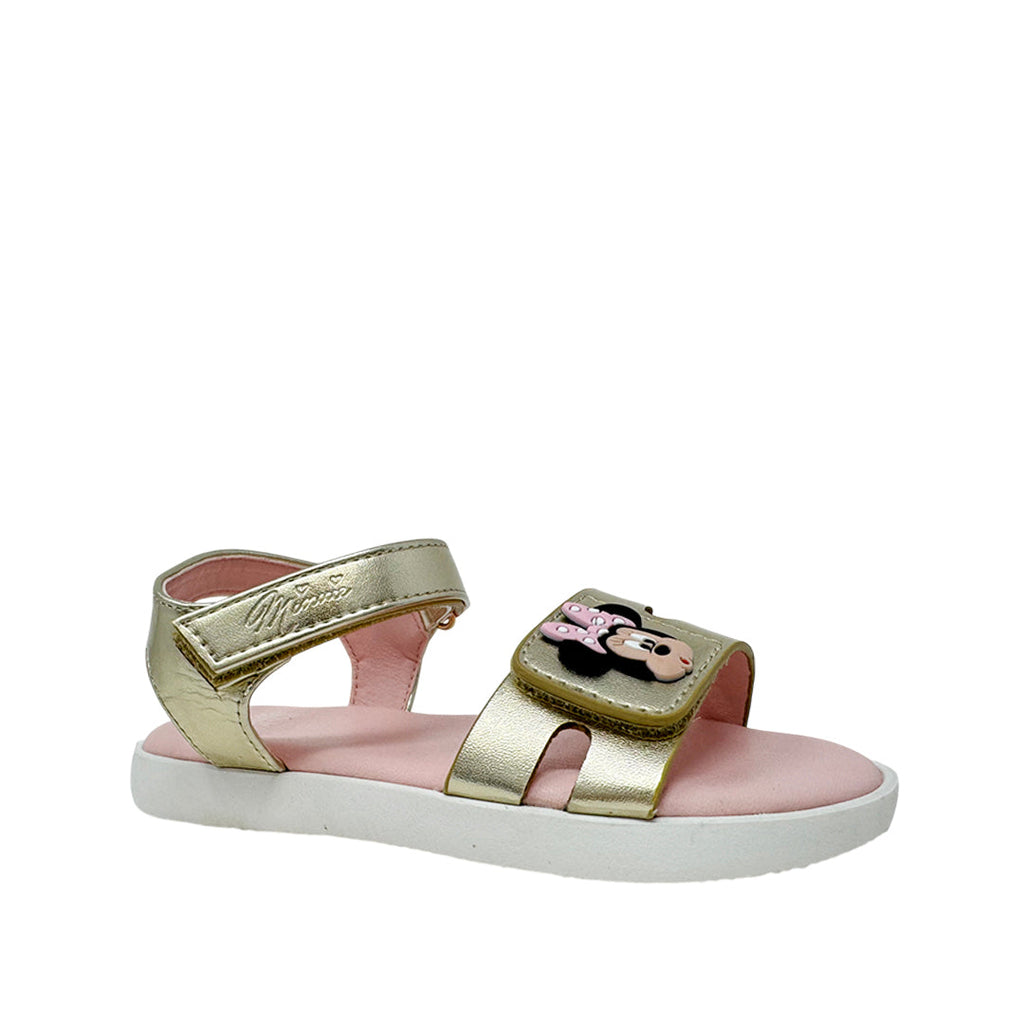 Sandalias Minnie para niña color dorado