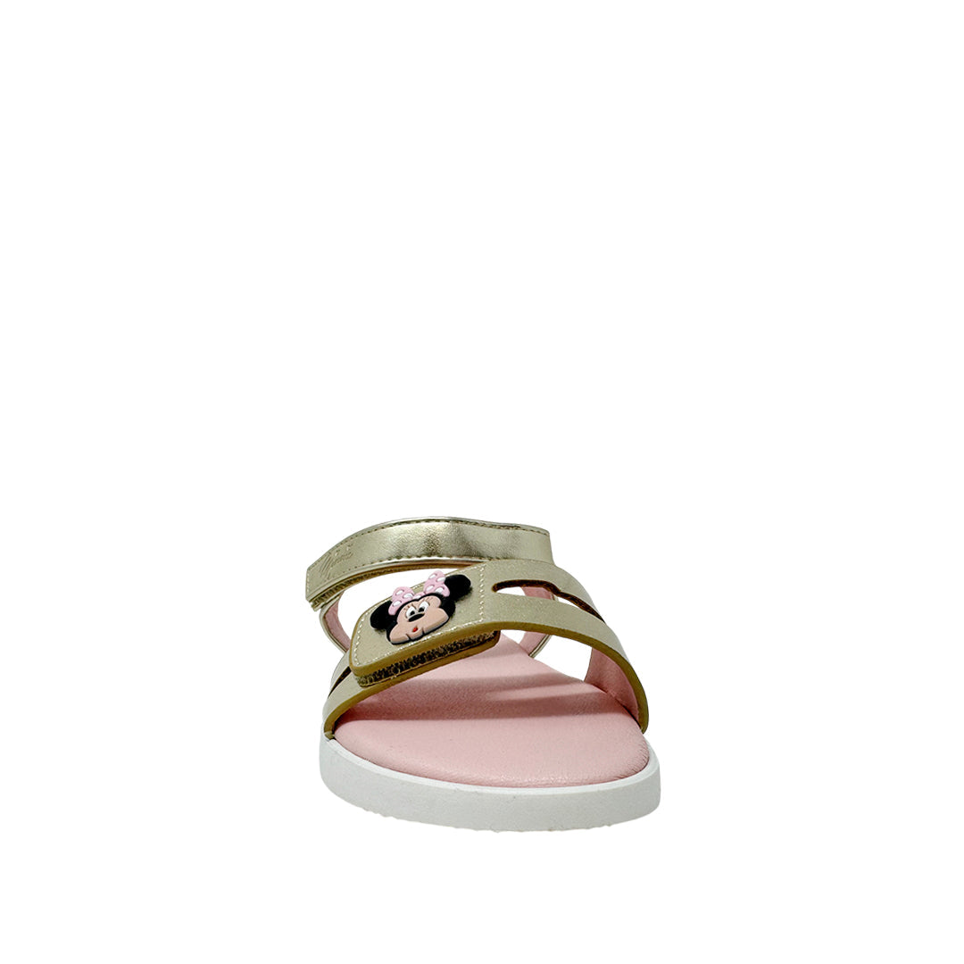 Sandalias Minnie para niña color dorado