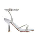 Sandalias de tacón Wilda para mujer color plateado