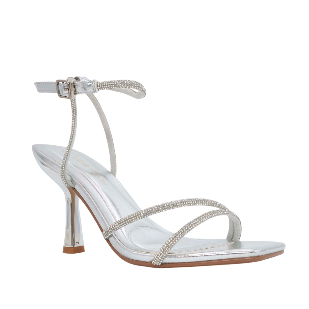 Sandalias de tacón Wilda para mujer color plateado