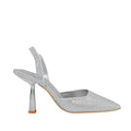 Tacones Celine para mujer color plateado