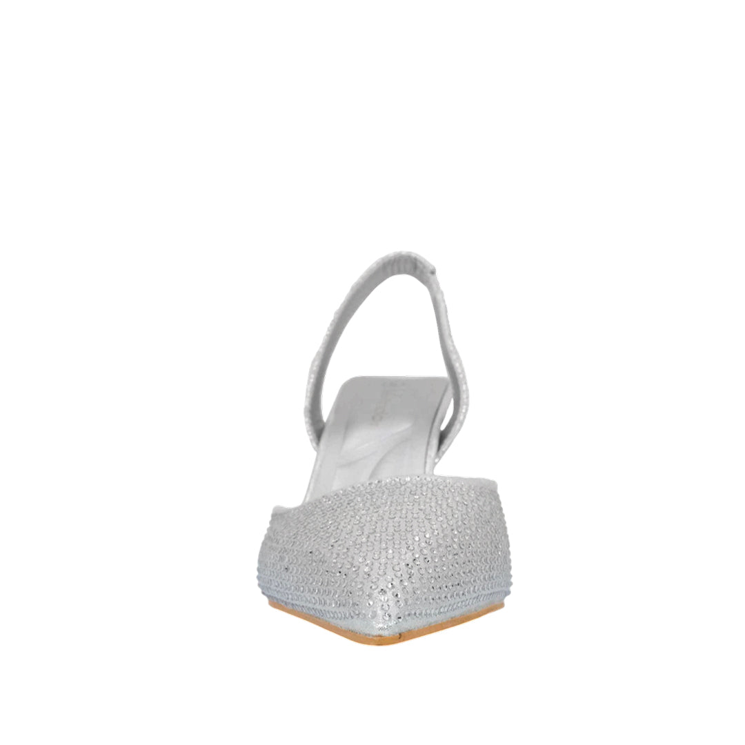 Tacones Celine para mujer color plateado