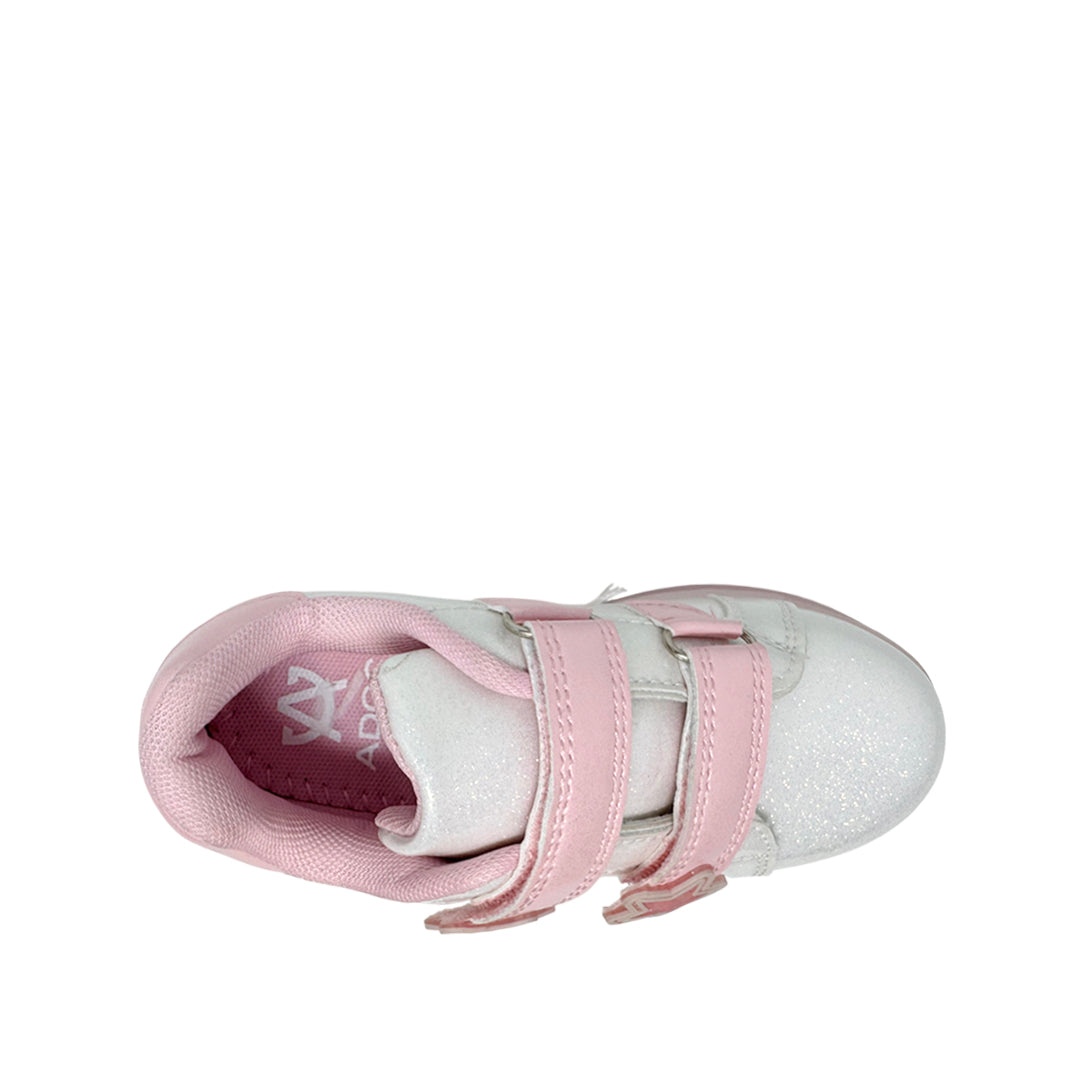 Sneakers con luces Vale para infante color blanco y rosado