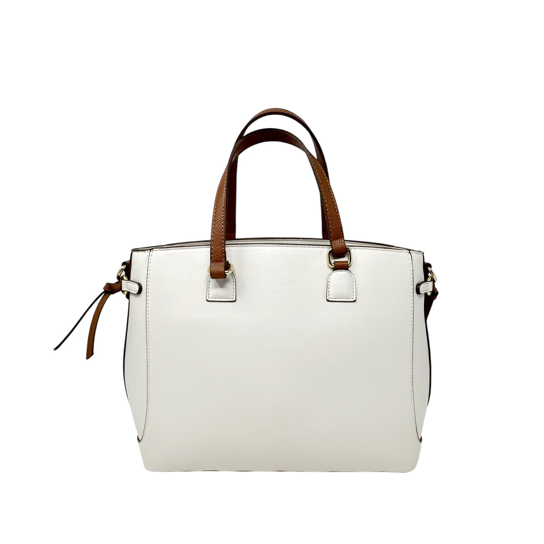 Cartera satchel Nicola para mujer color hueso