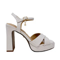 Sandalias de tacón Quilzel para mujer color nude