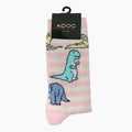 Calcetines Dino unisex color rosado y blanco