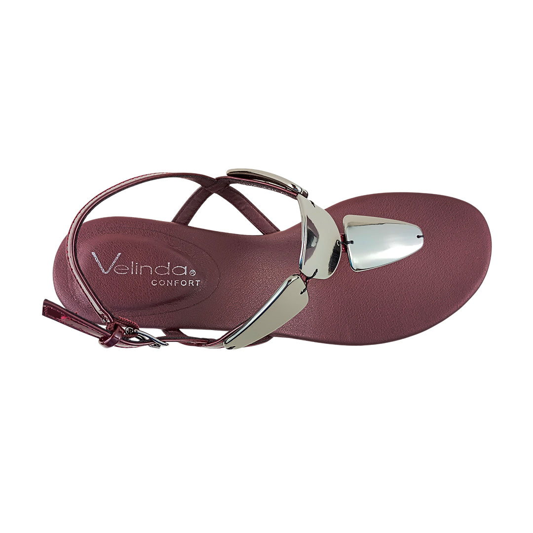 Sandalias de tacón Lisa para mujer color vino