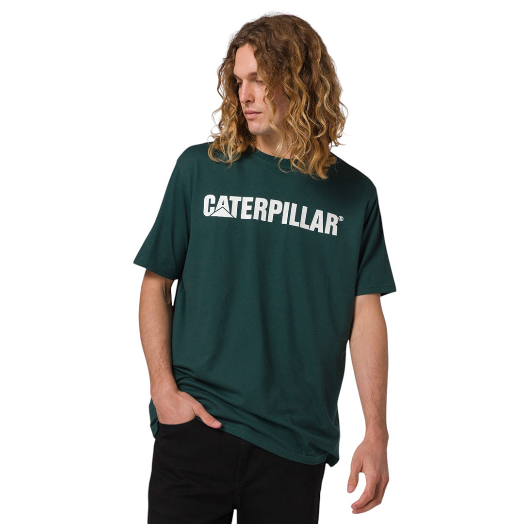 Camiseta Caterpillar Logo para hombre color turqueza