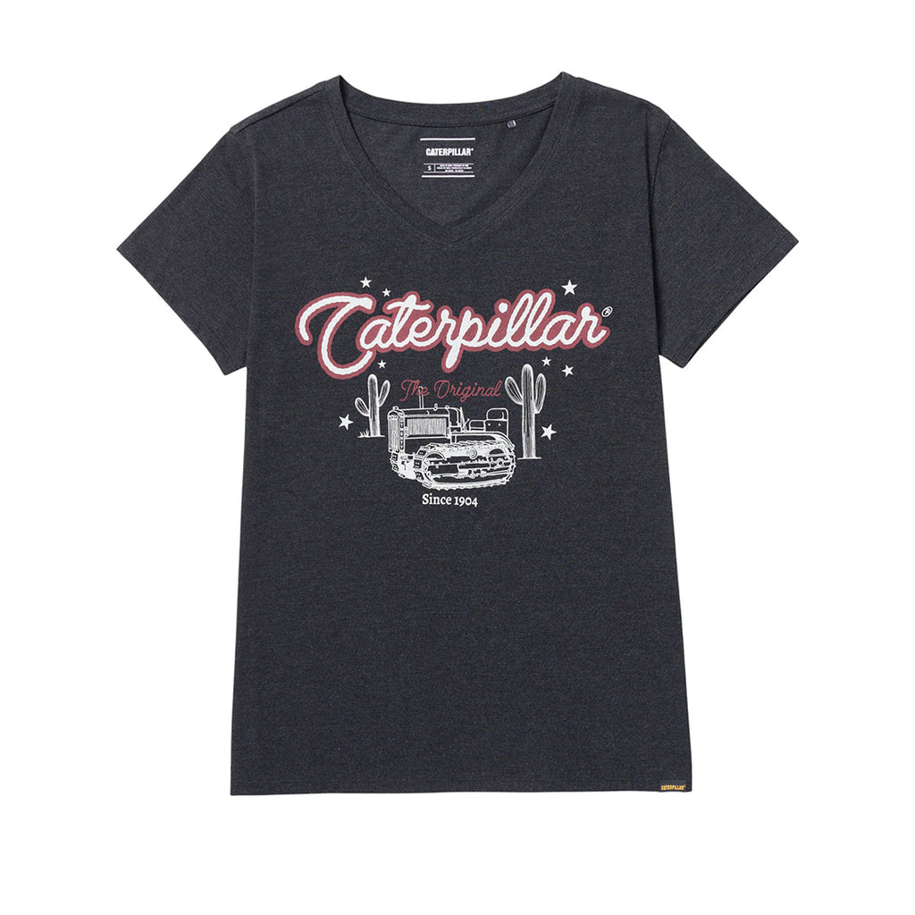 Camiseta V-Neck Graphic para mujer color negro