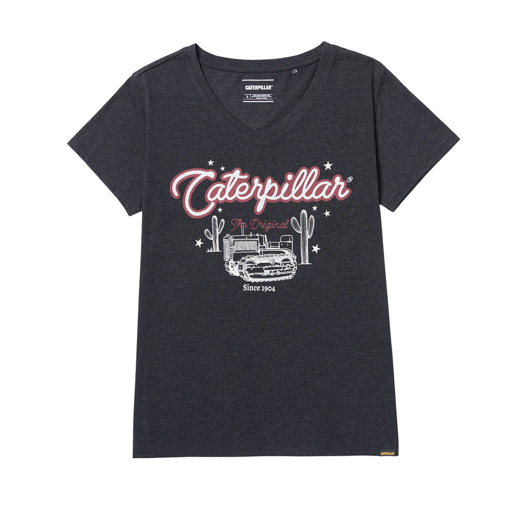Camiseta V-Neck Graphic para mujer color negro