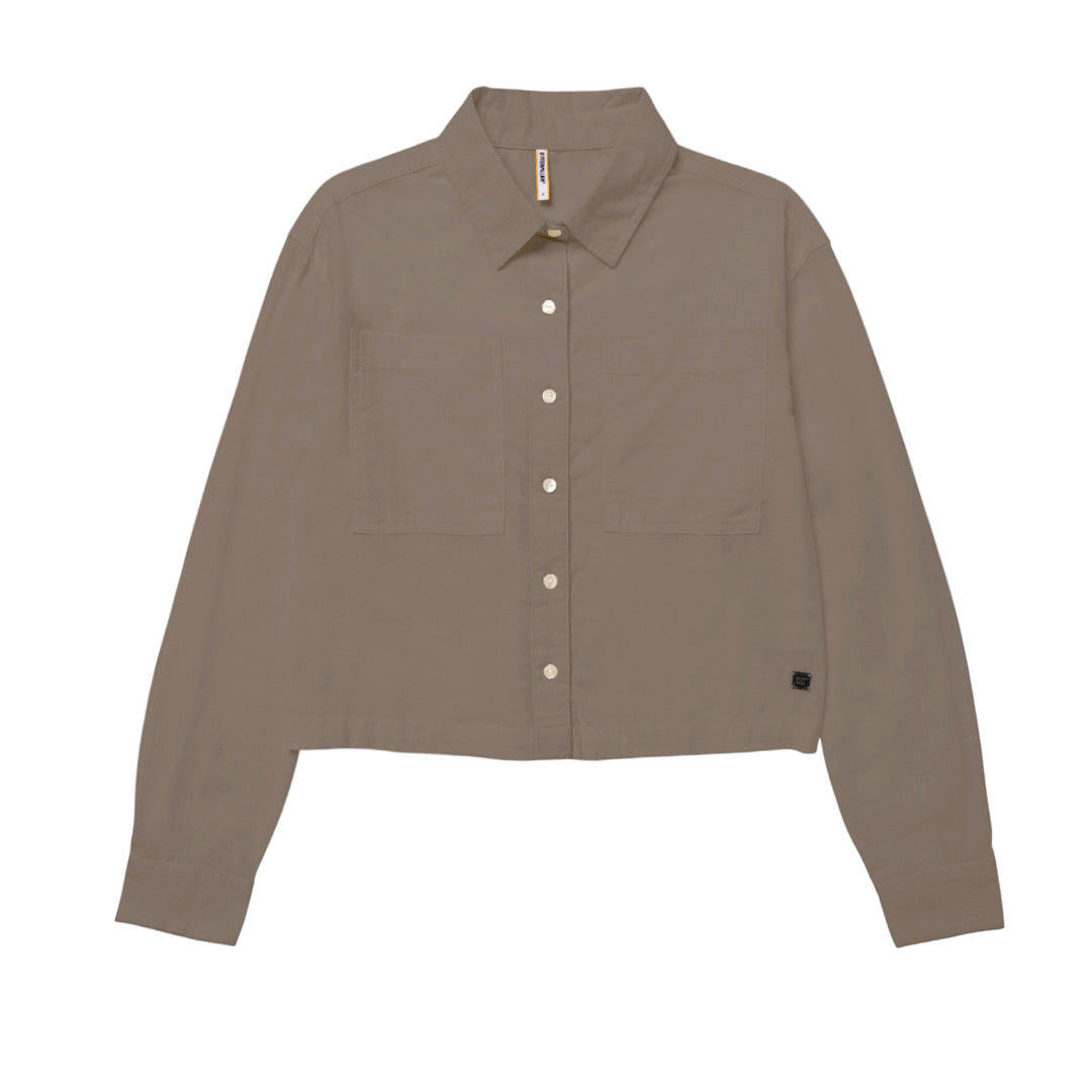 Camisa Lightweight Cropped para mujer color café