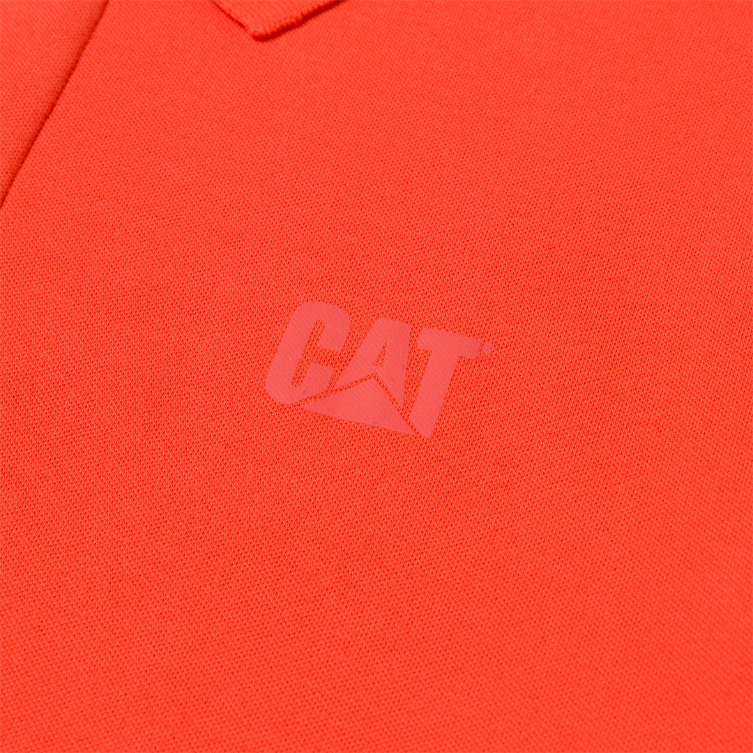 Camisa polo Cat Logo Pique para hombre color anaranjado