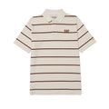 Camisa polo Cat Logo Pique para hombre color blanco y café