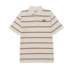 Camisa polo Cat Logo Pique para hombre color blanco y café