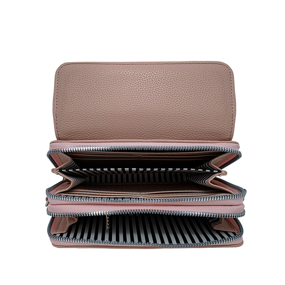 Billetera Lari para mujer color blush