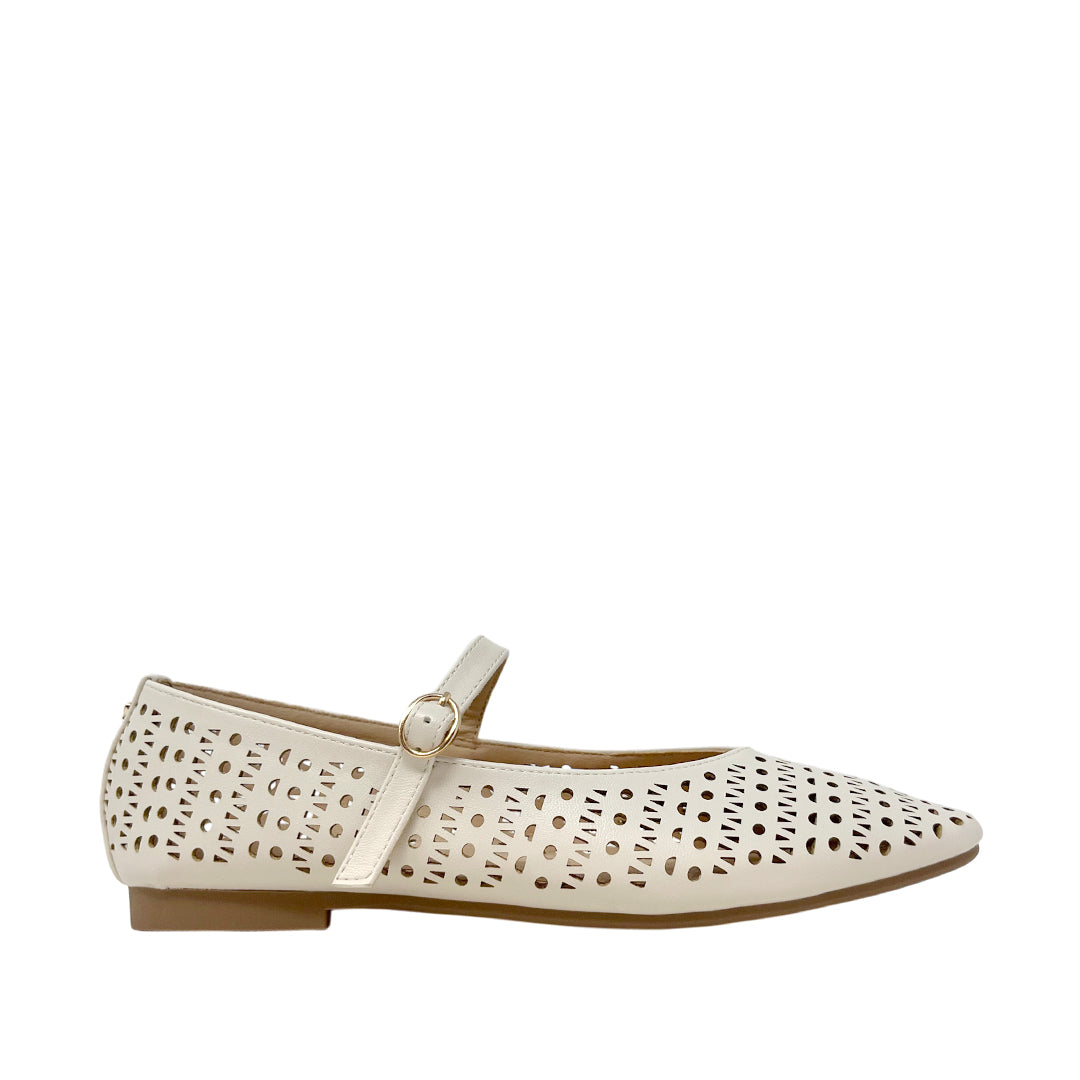 Flats Gianni para mujer color hueso