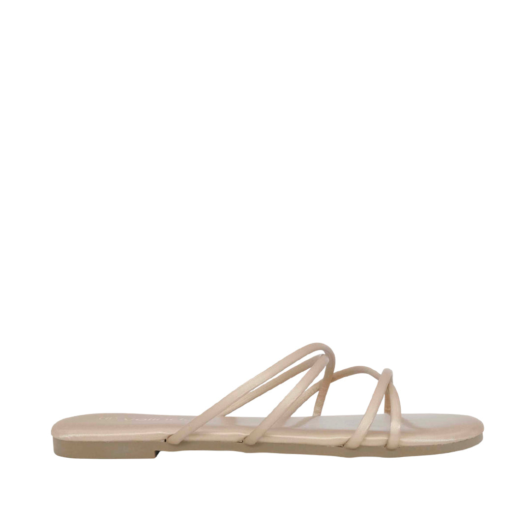 Sandalias flats Katie para mujer color dorado