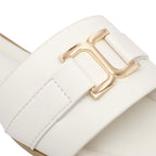 Sandalias flats Sandra para mujer color blanco