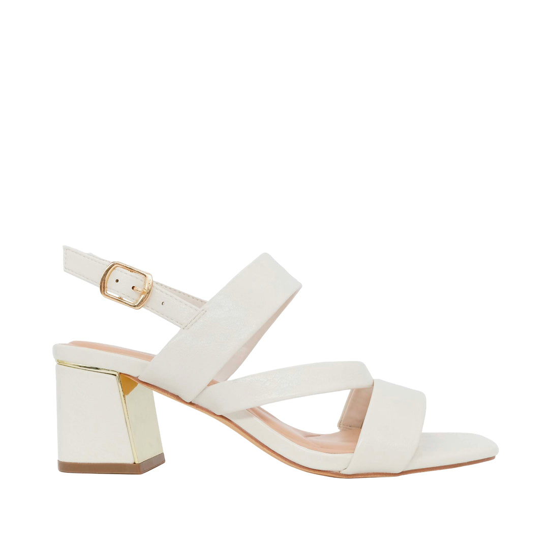 Sandalias de tacón Esperanza para mujer color hueso