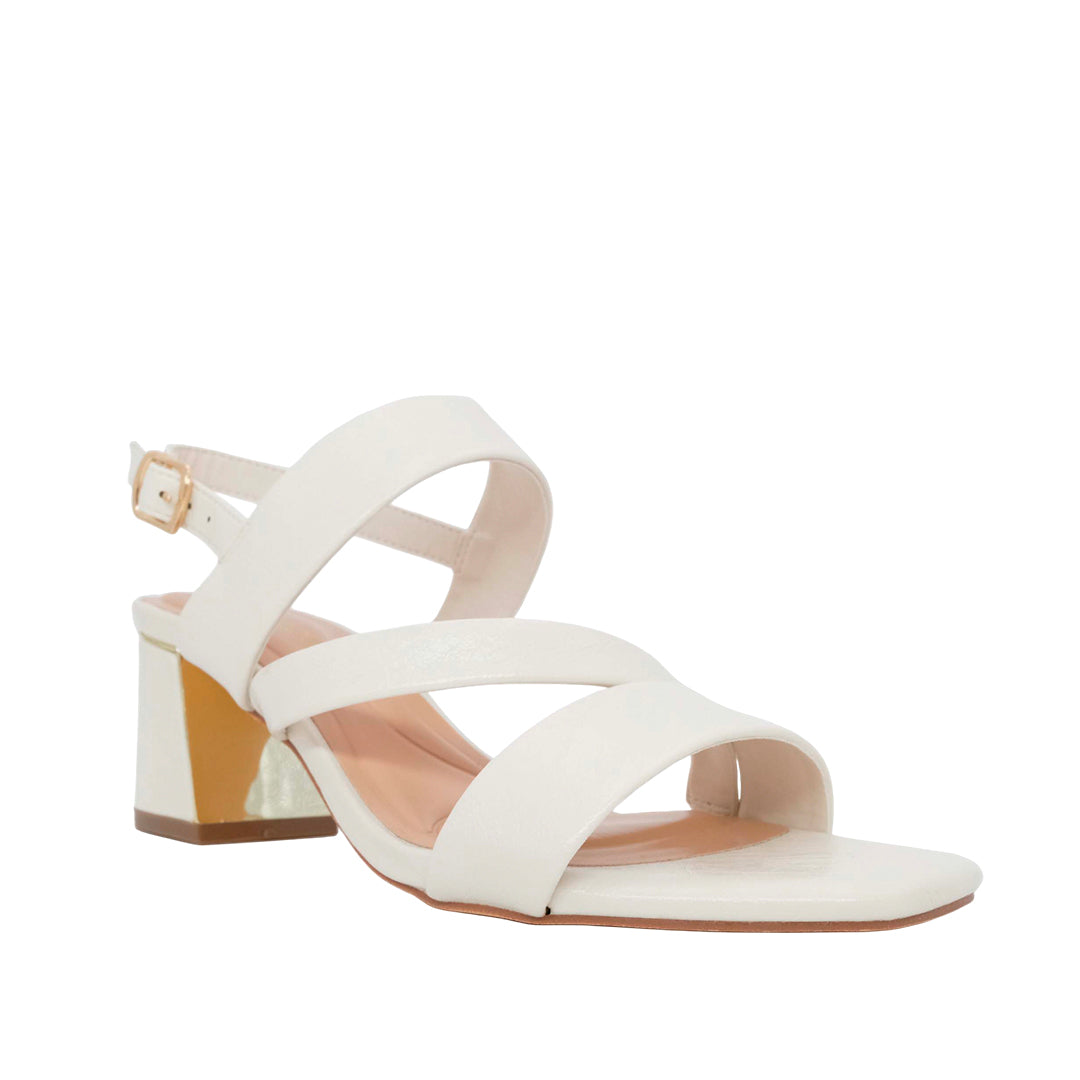 Sandalias de tacón Esperanza para mujer color hueso
