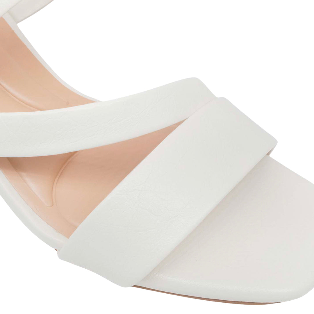 Sandalias de tacón Esperanza para mujer color hueso