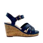 Sandalias de cuña Katherin para mujer color navy