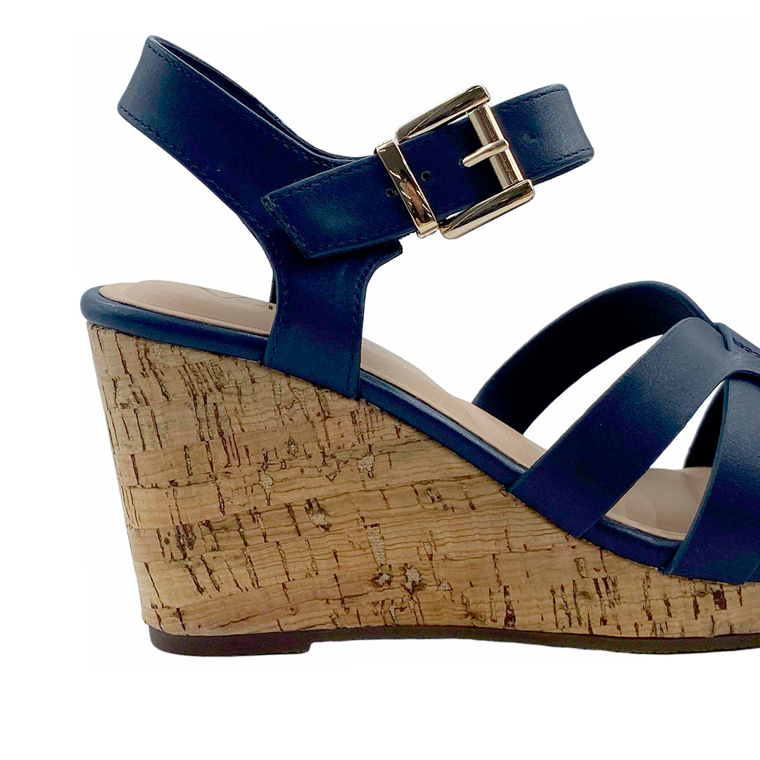 Sandalias de cuña Katherin para mujer color navy
