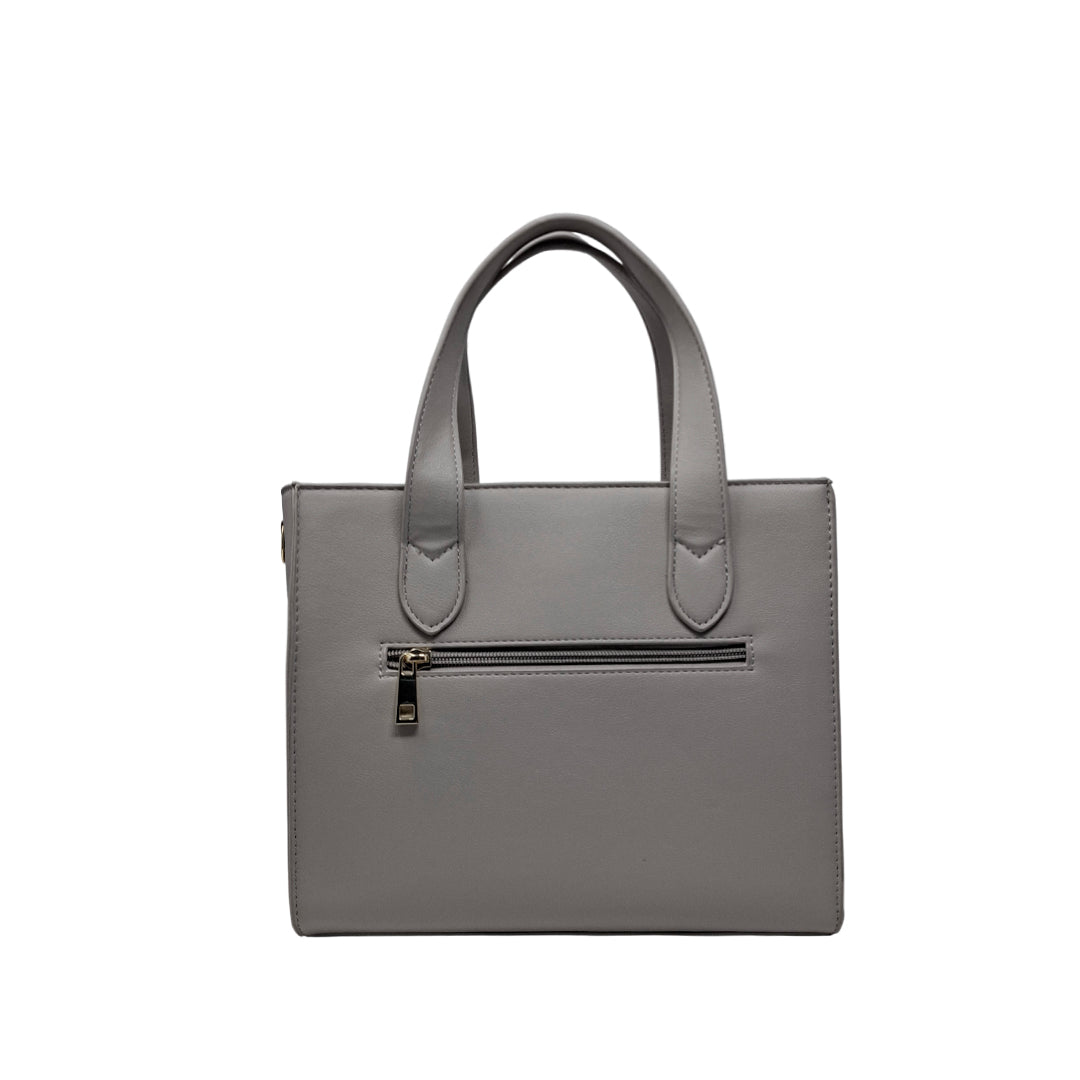Cartera Satchel July para mujer color gris