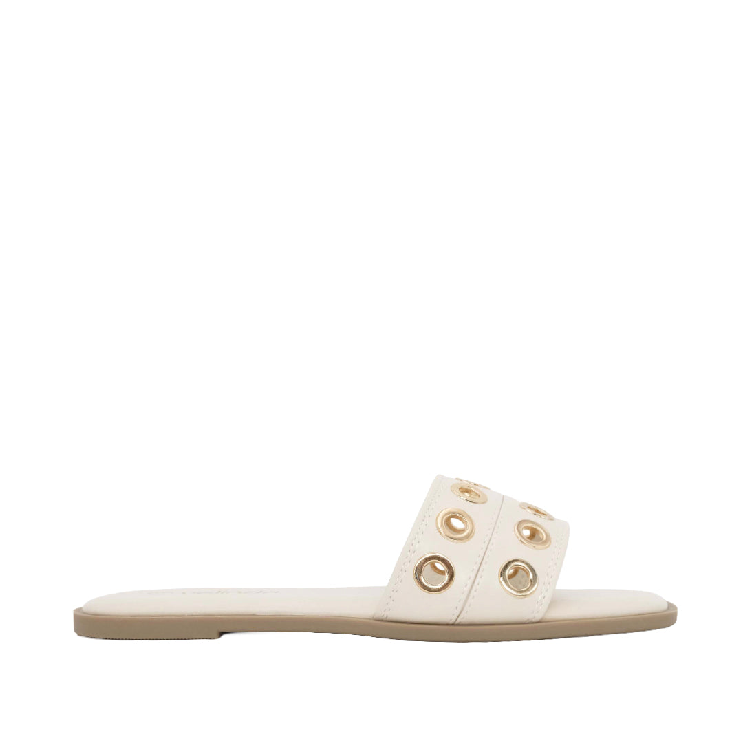 Sandalias flats Mariana para mujer color blanco