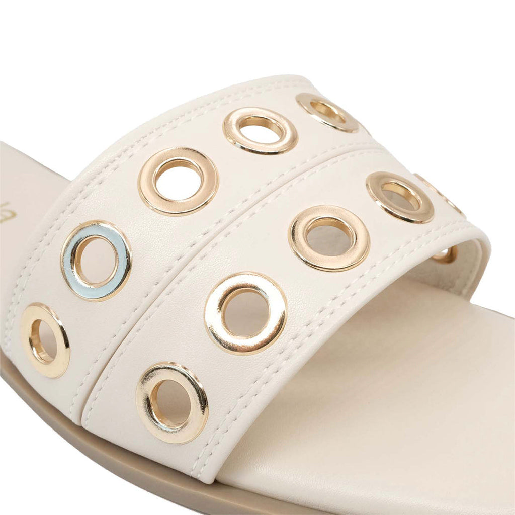 Sandalias flats Mariana para mujer color blanco