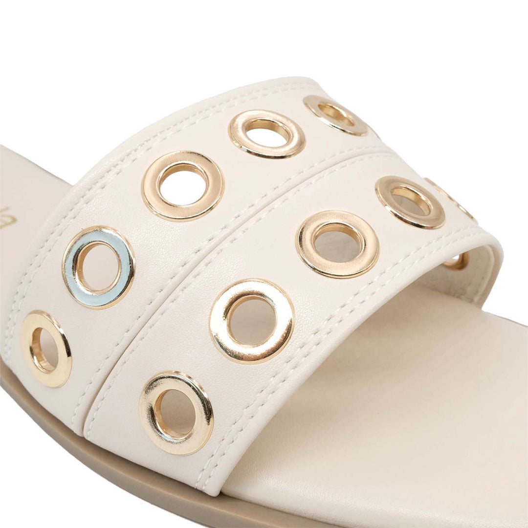 Sandalias flats Mariana para mujer color blanco