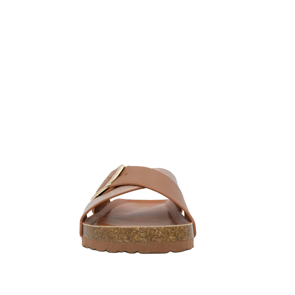 Sandalias flats Madga para mujer color camel