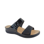 Sandalias flats Gladys para mujer color negro