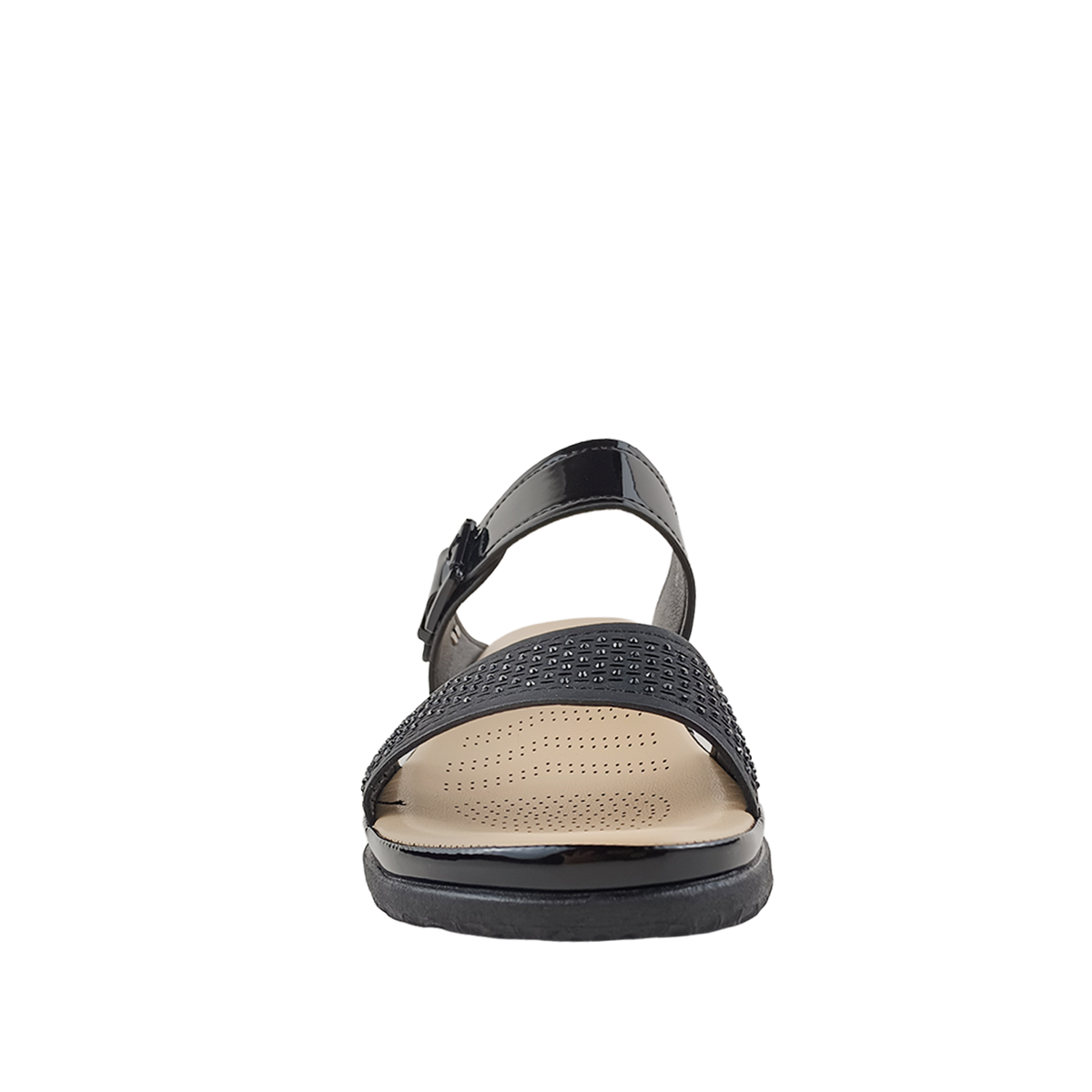 Sandalias flats Gladys para mujer color negro
