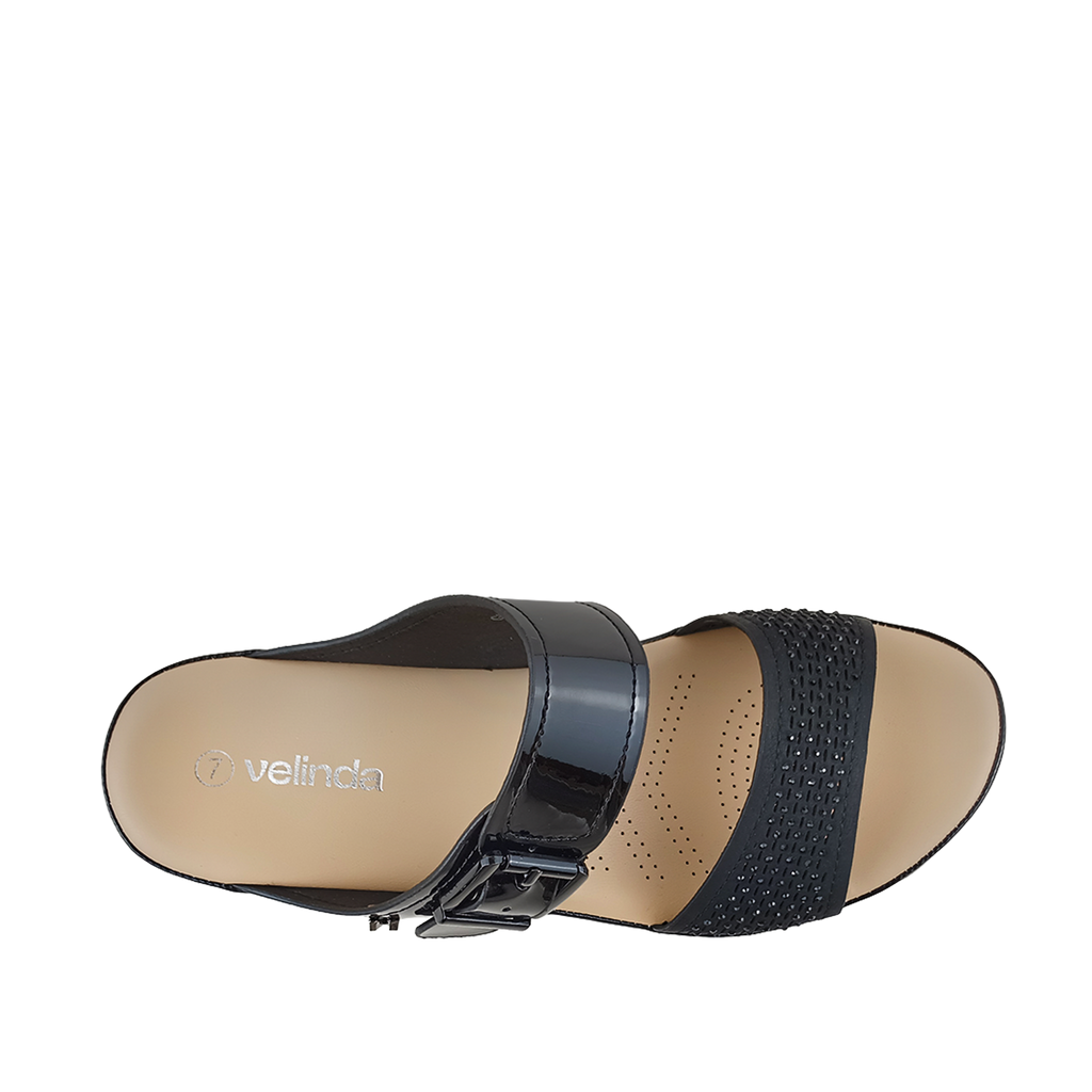 Sandalias flats Gladys para mujer color negro