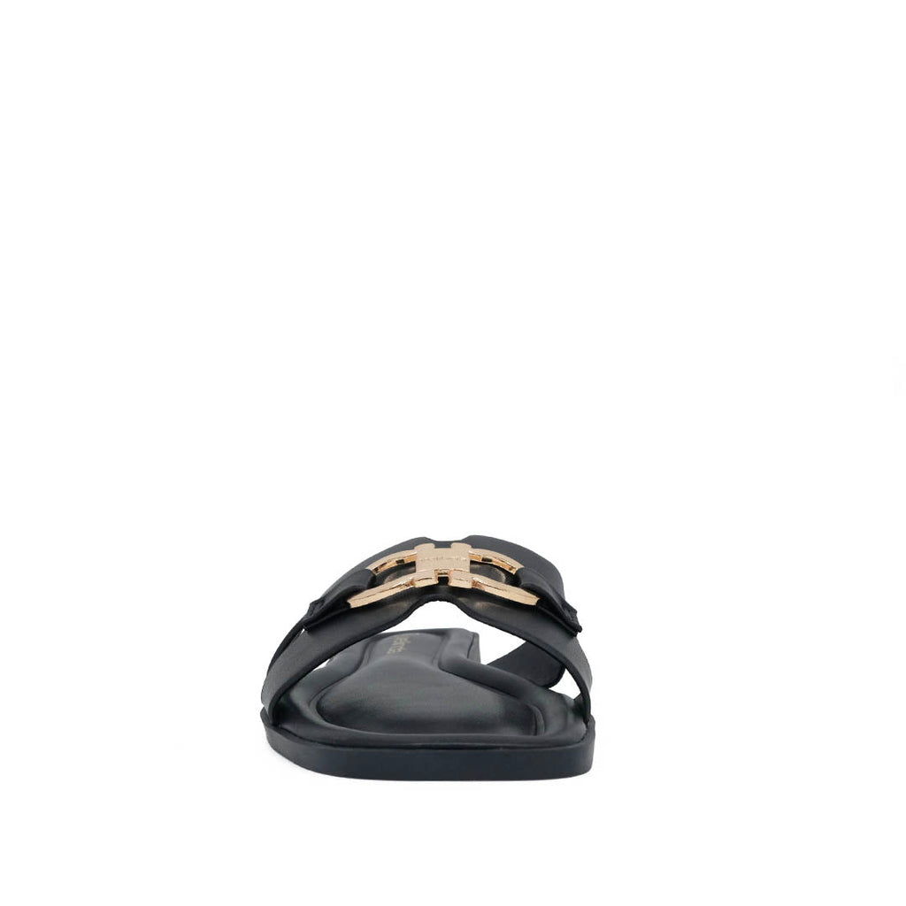 Sandalias Flats Amanda para mujer color negro