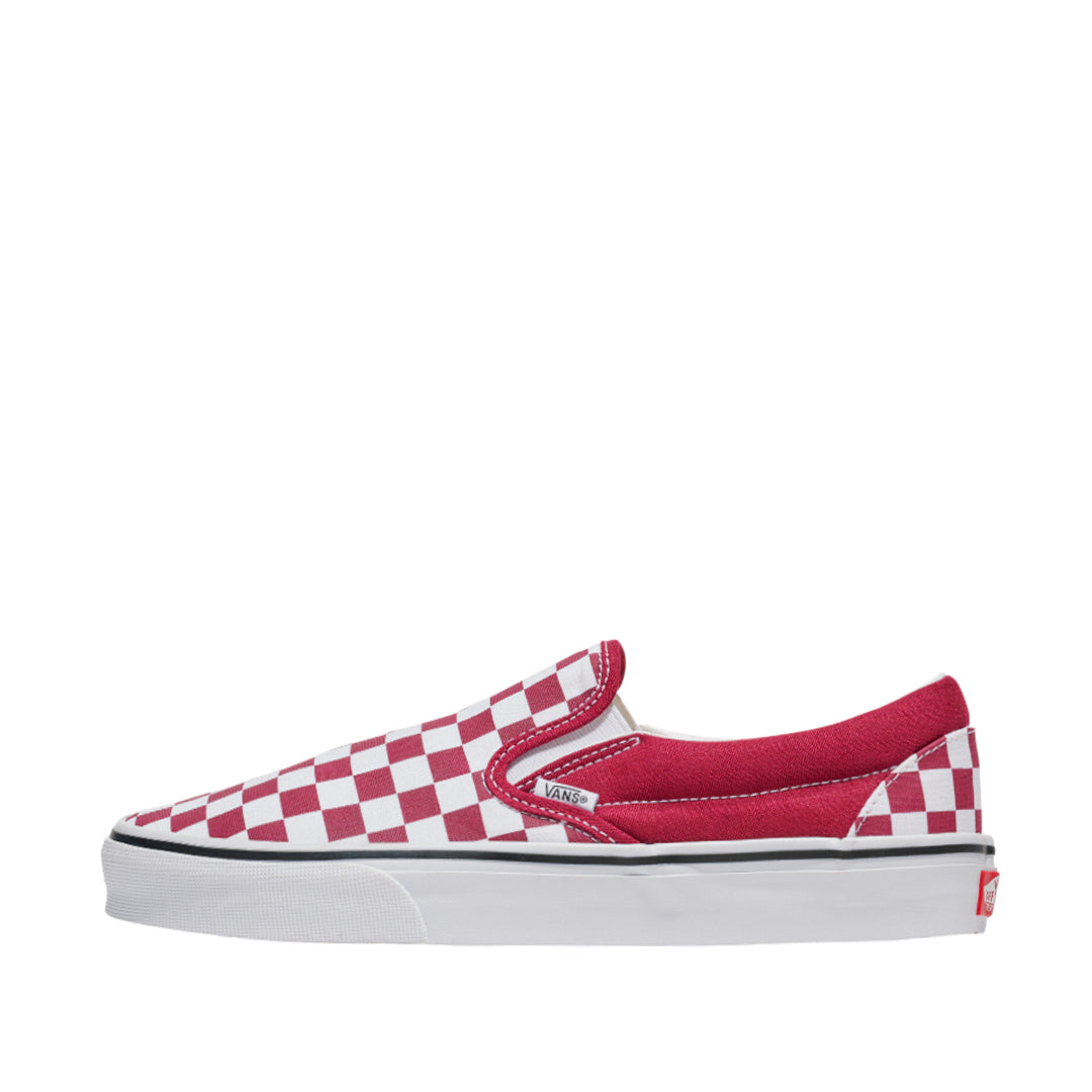 Tennis Slip On unisex color vino y blanco